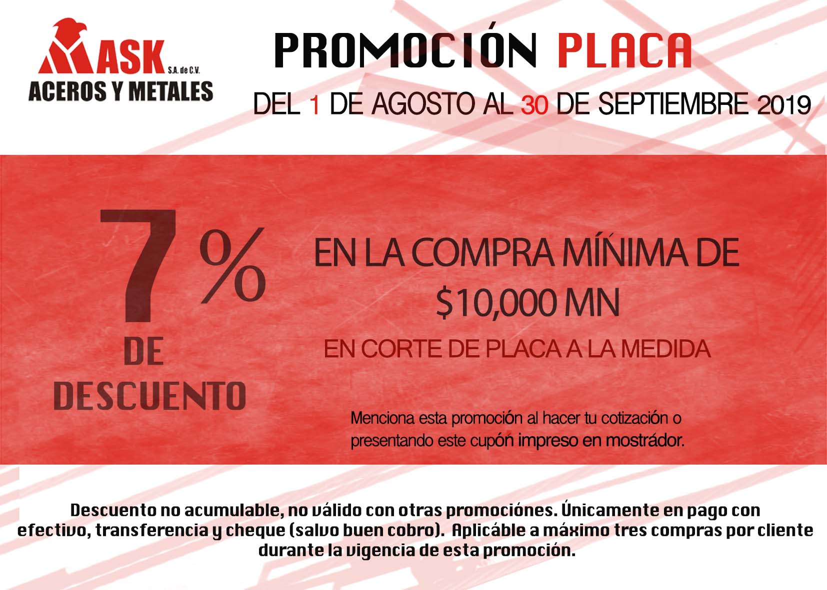 7% de descuento en placa