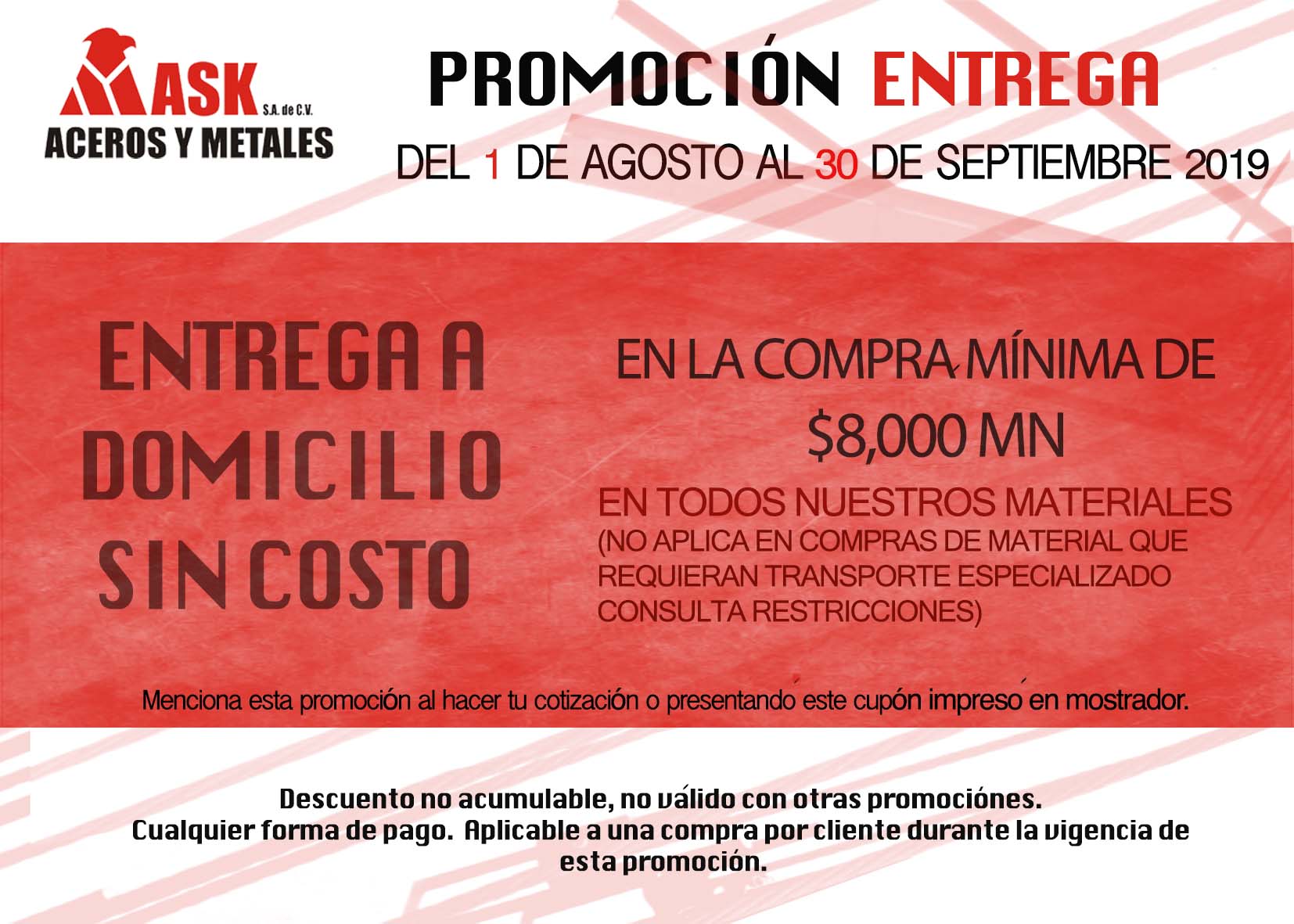 Entrega a domicilio sin costo